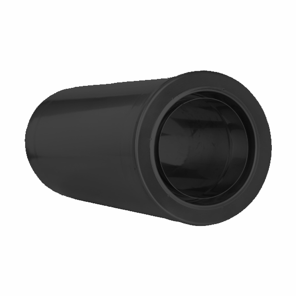 Nerezový izolovaný průchod stropem s prodlouženou zděří černý 150/500/30/0,6mm