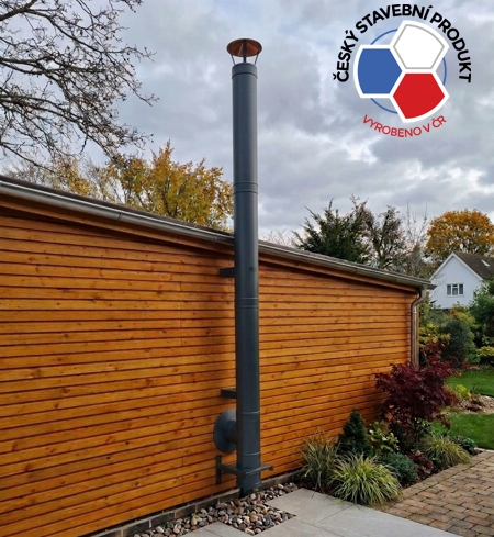 Nerezový komín 130mm/3m Premium antracit® 0,5/30mm