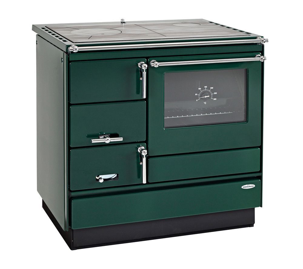 KVS MORAVIA VSP 9103 sporák na tuhá paliva 8,4kW, s troubou, levý, zelený/chrom