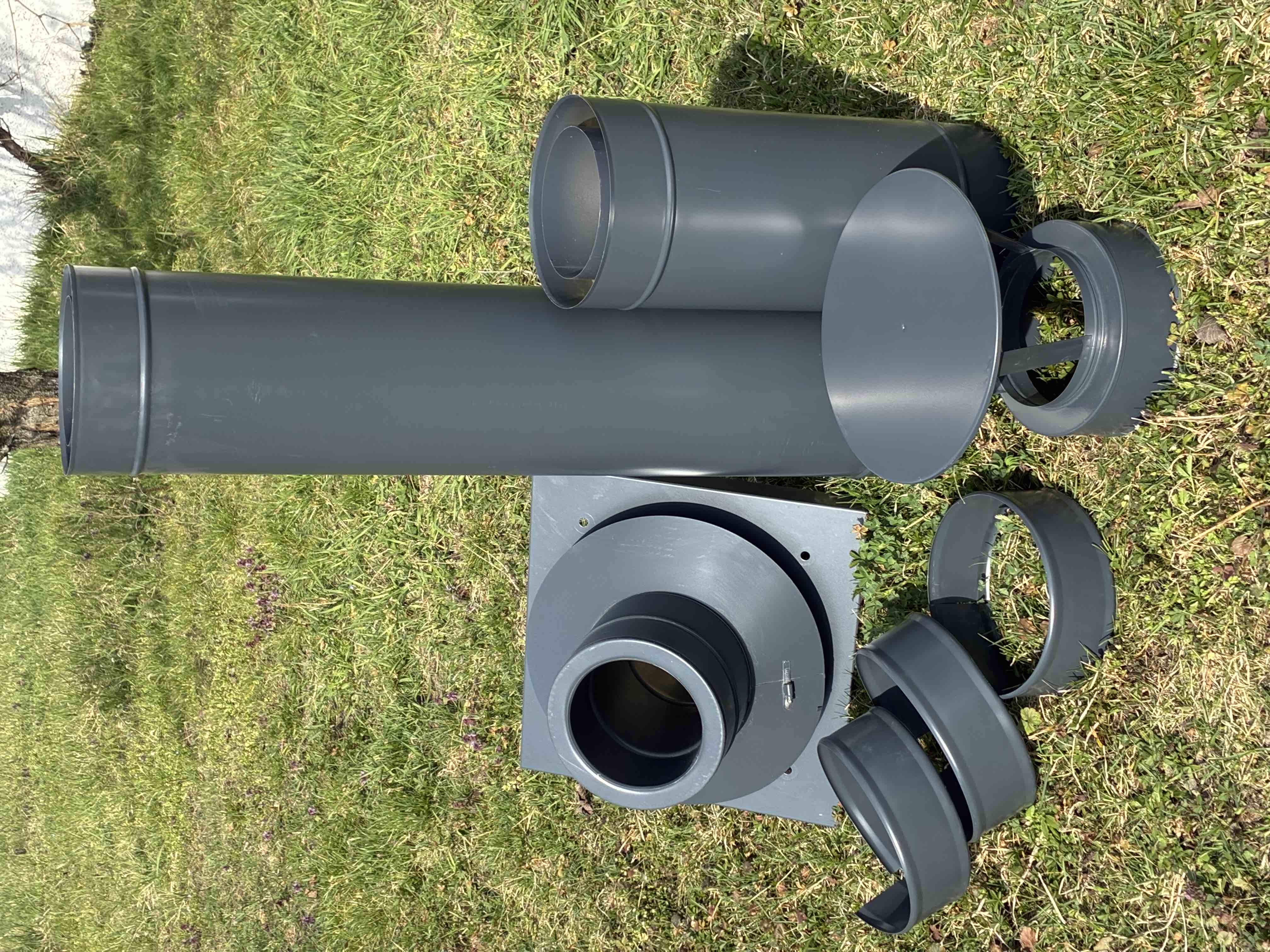 Komínový nástavec s odvětráním Anthracit kruh.zásun 160mm/1,5m