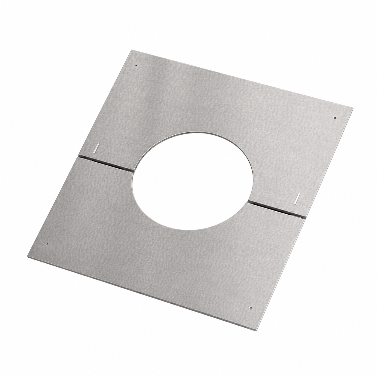 Dvojdílný krycí plech 450x450 mm  0° nerez pro komín 150-30mm